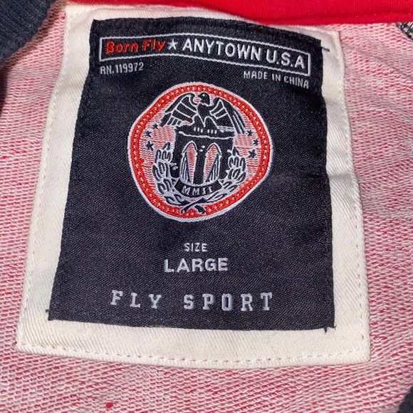 Born Fly Anytown‎ Sweatshirt Size Large Multicolor Graphic black Red White - Picture 3 of 10